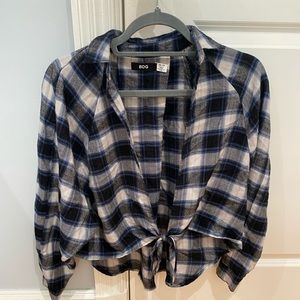 BDG plaid cropped flannel